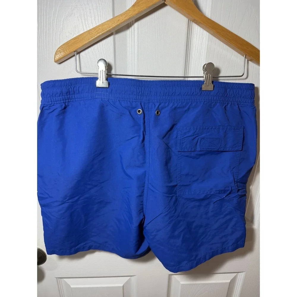 Polo Ralph Lauren Swim Trunks Size Large BlueRed Pony Logo Drawstring Mesh Lined